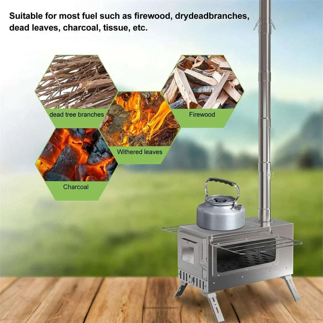 Wood Burning Stove for Camping, Tent Heating and Cooking - Image 4