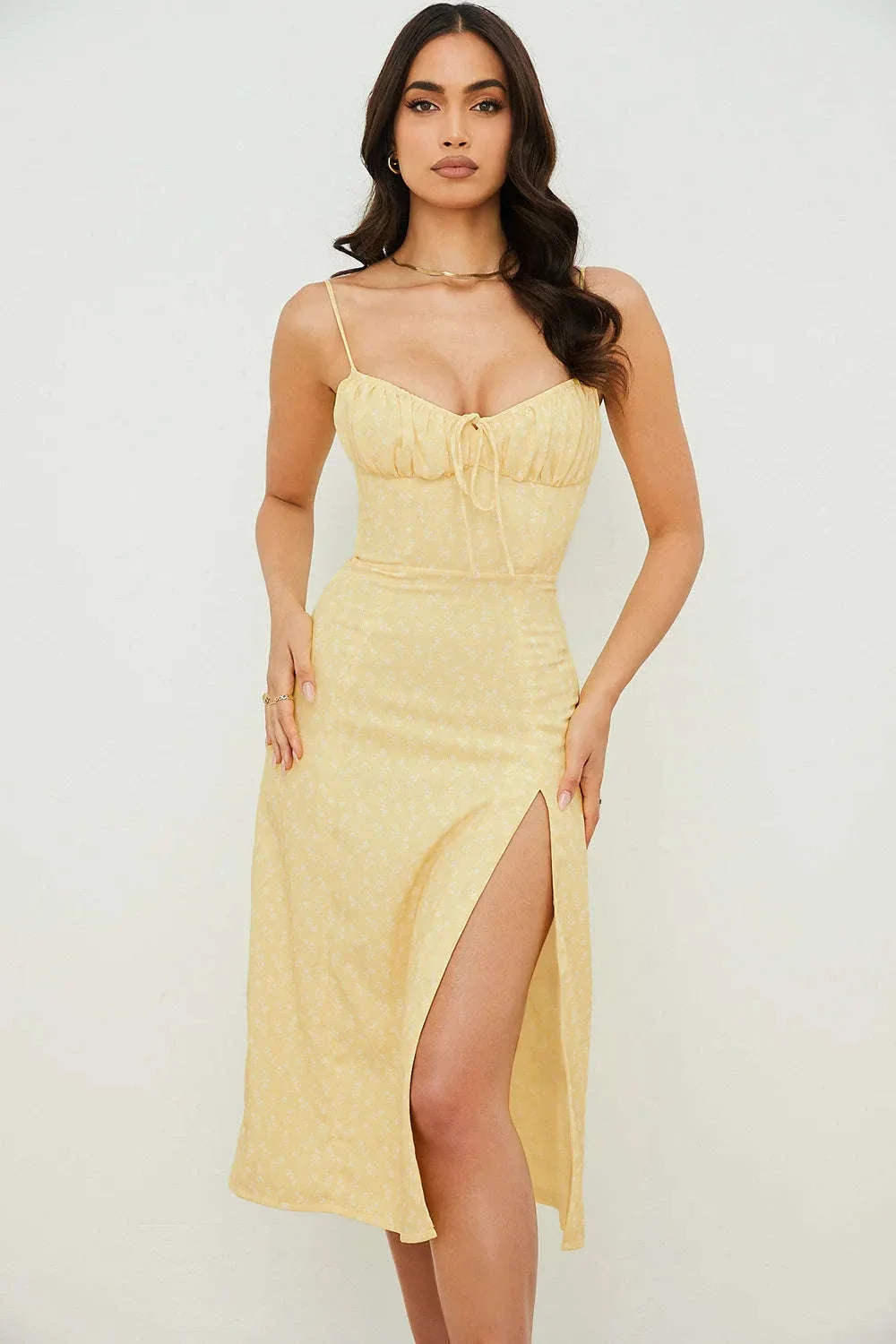 Elegant Floral Bodycon Long Dress for Summer - Image 22