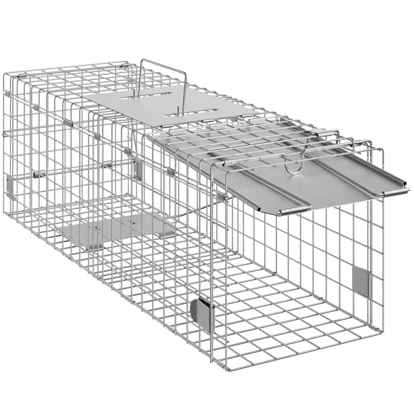 Humane Live Animal Cage Trap Folding Metal Trap with Handle