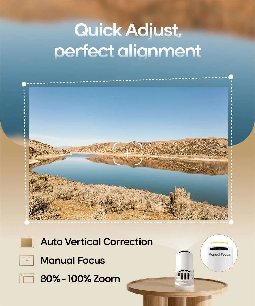 HY300 Pro Mini Projector with Android 14, WiFi 6 & 180° Rotation - Image 14