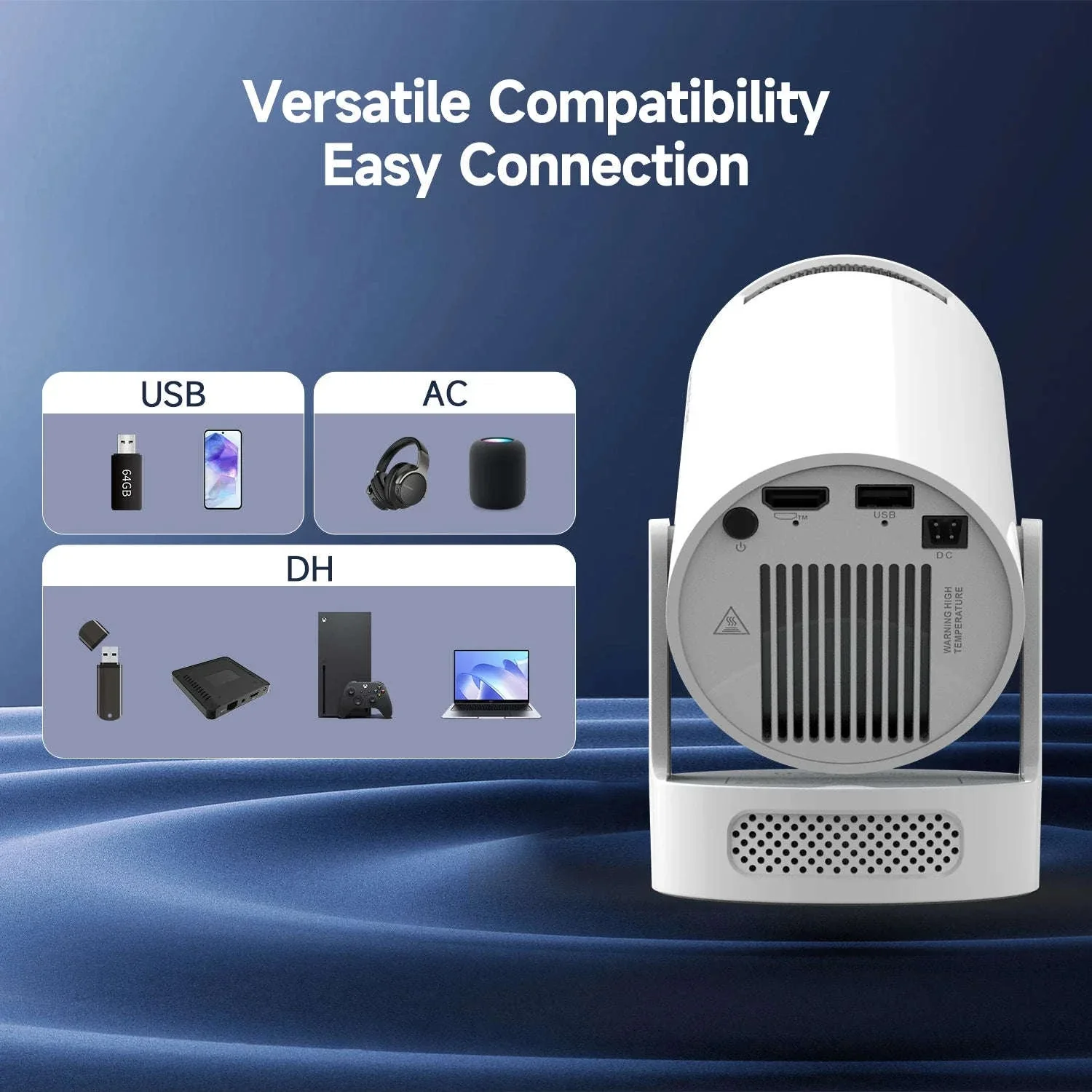 HY300 Pro Mini Projector 720P Android WiFi 6 BT5.4 Home Theater - Image 16