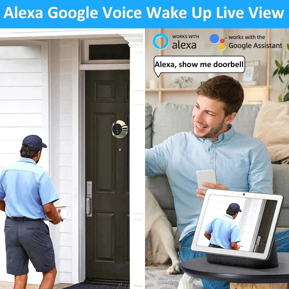 Door Peephole Security Camera 3MP 155° View, App Control - Image 14