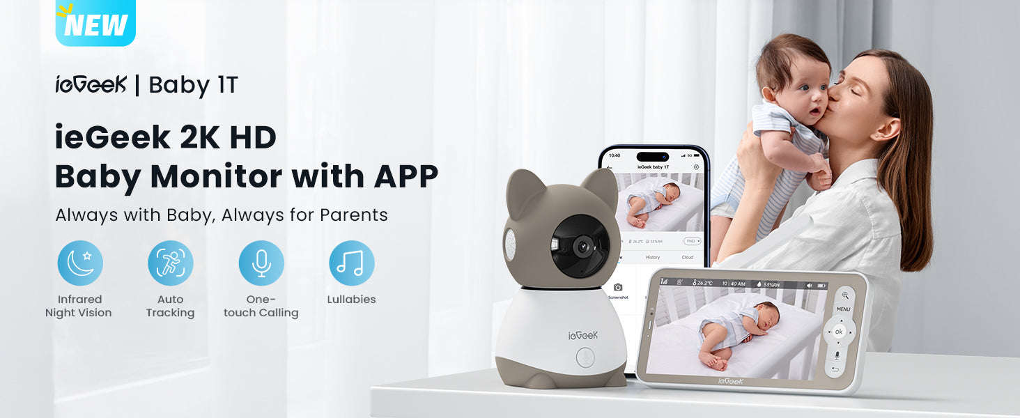 ieGeek 2K Baby Monitor with 5-Inch Screen, Night Vision - Image 12