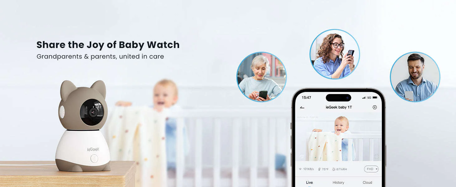 ieGeek 2K Baby Monitor with 5-Inch Screen, Night Vision - Image 15