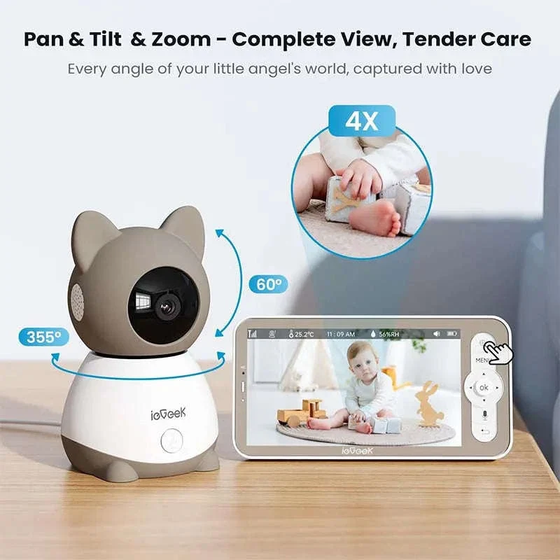 ieGeek 2K Baby Monitor with 5-Inch Screen, Night Vision - Image 2