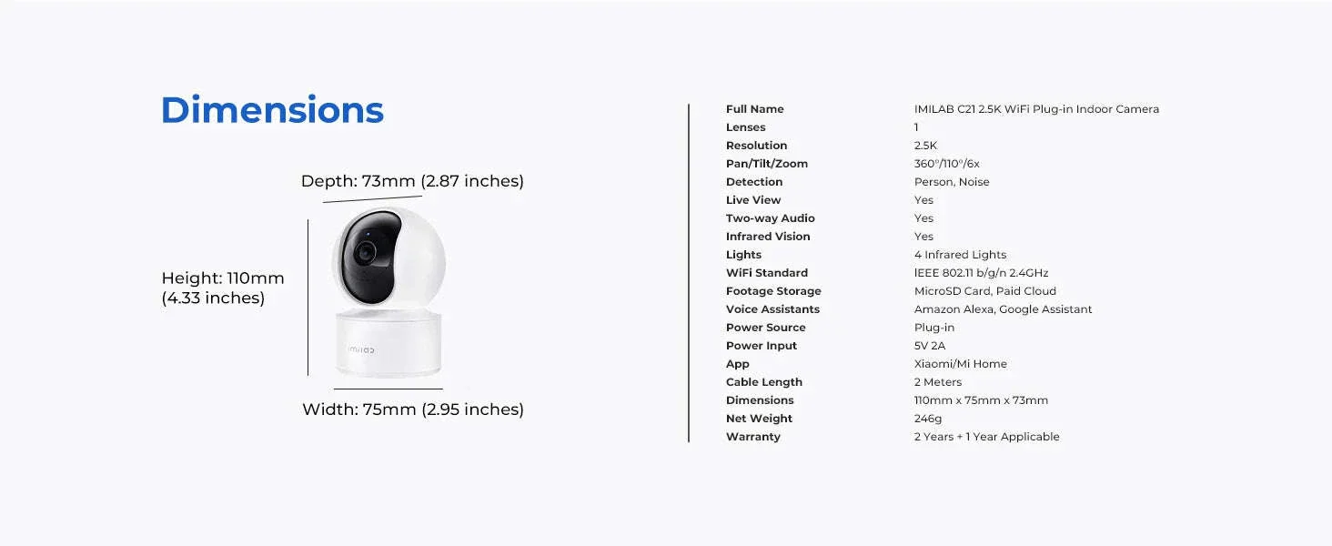 IMILAB C21 2.5K WiFi Indoor Baby Monitor with 360° Tracking - Image 21