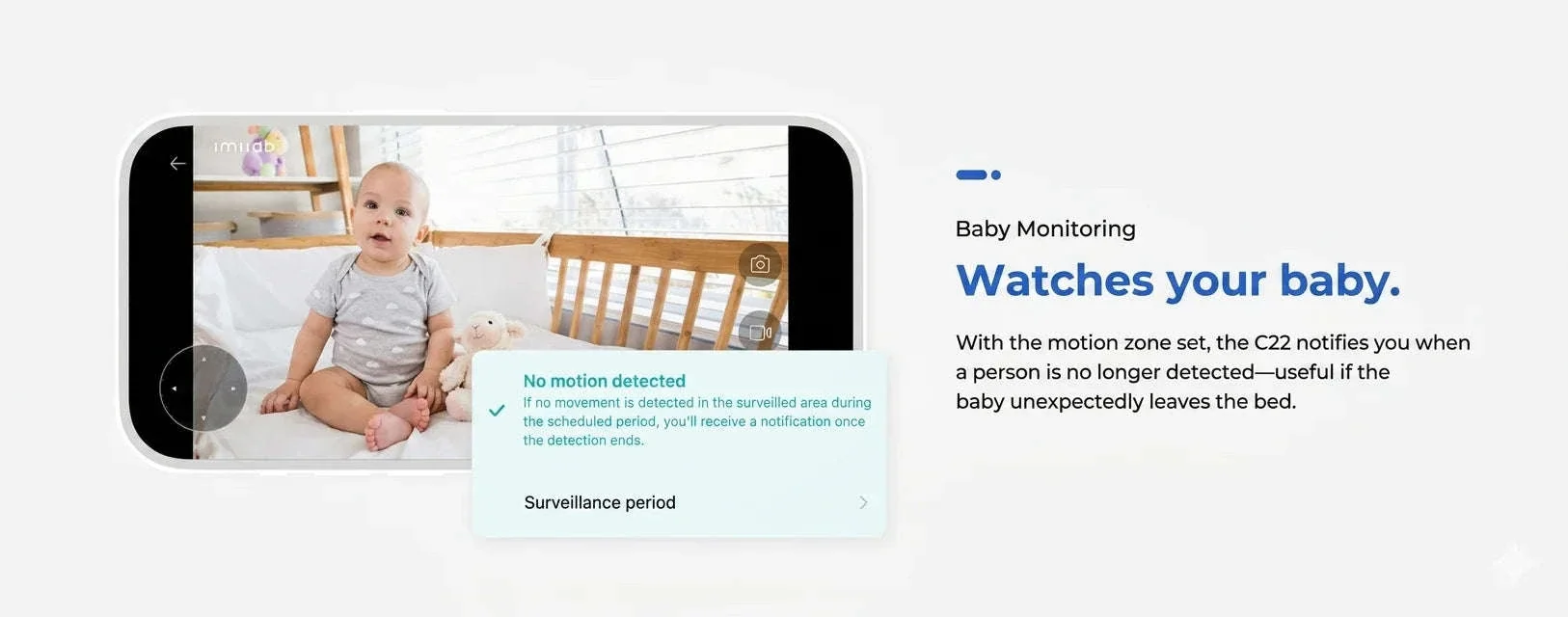 IMILAB C22 WiFi Baby Monitor with 360° PTZ and AI Tracking - Image 15