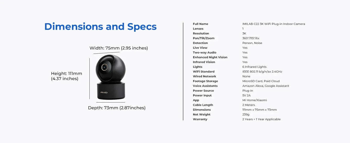 IMILAB C22 WiFi Baby Monitor with 360° PTZ and AI Tracking - Image 23