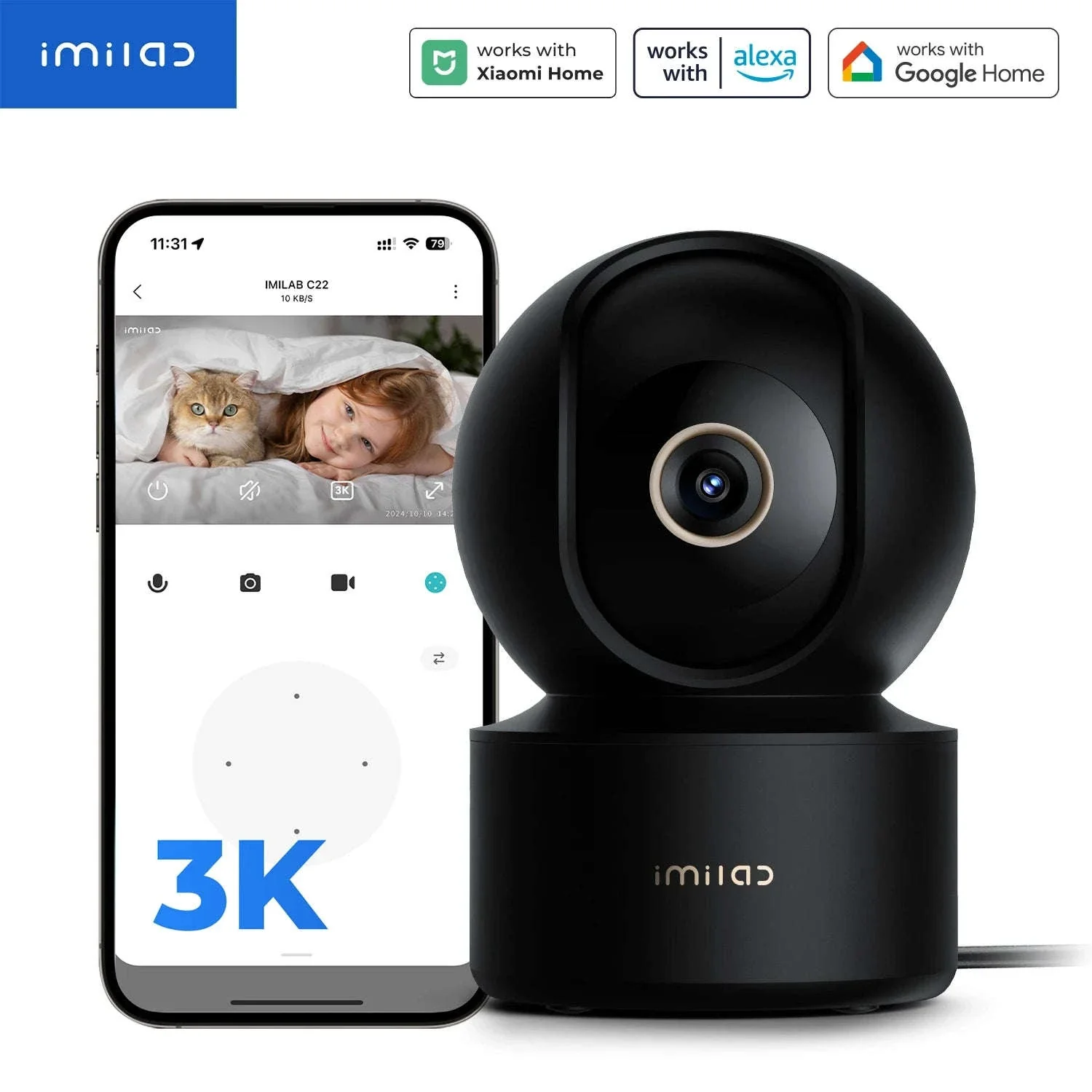 IMILAB C22 WiFi Baby Monitor with 360° PTZ and AI Tracking - Image 27