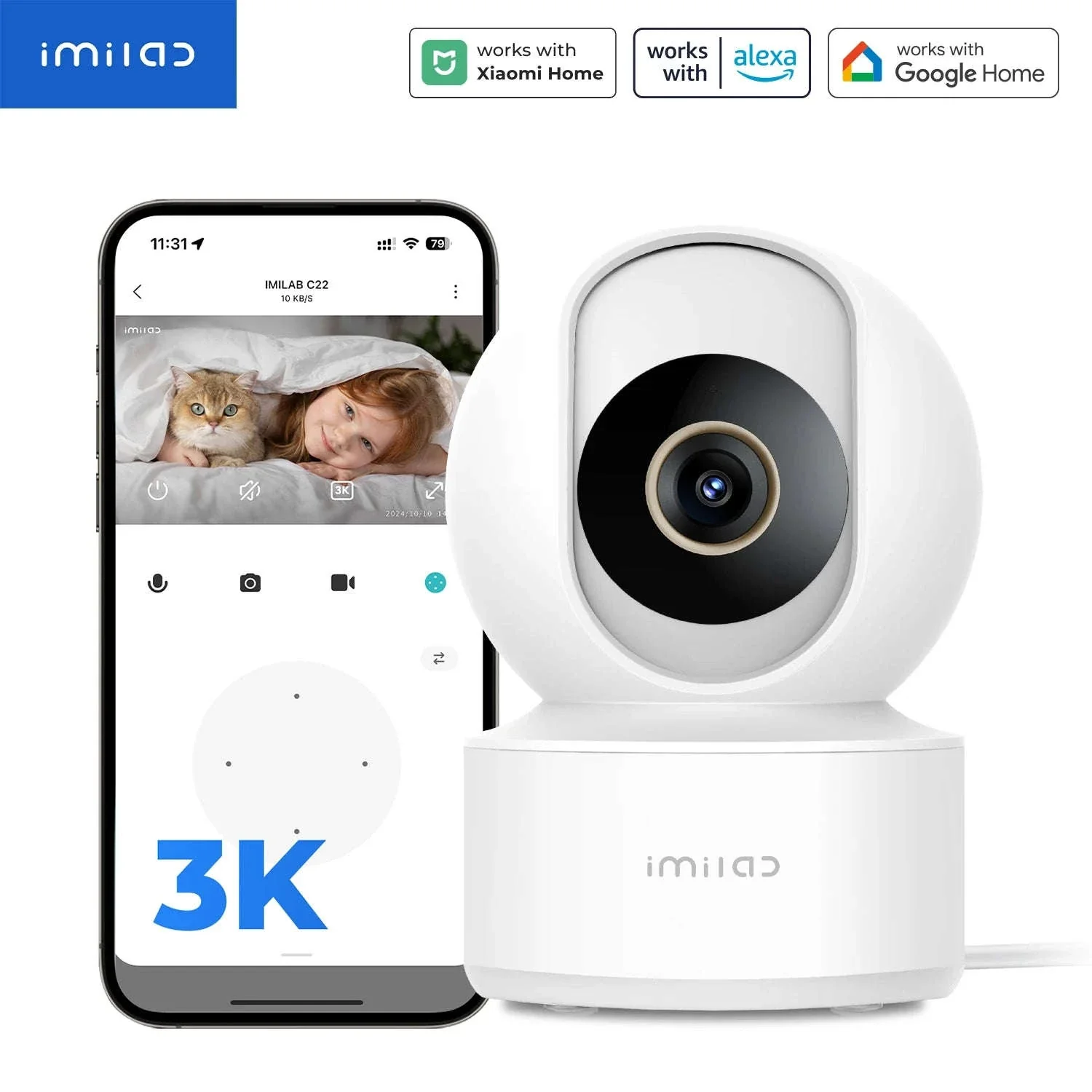 IMILAB C22 WiFi Baby Monitor with 360° PTZ and AI Tracking - Image 28