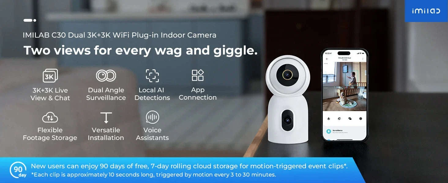 IMILAB C30 Dual 3K Indoor Security Camera with 360° Coverage - Image 7