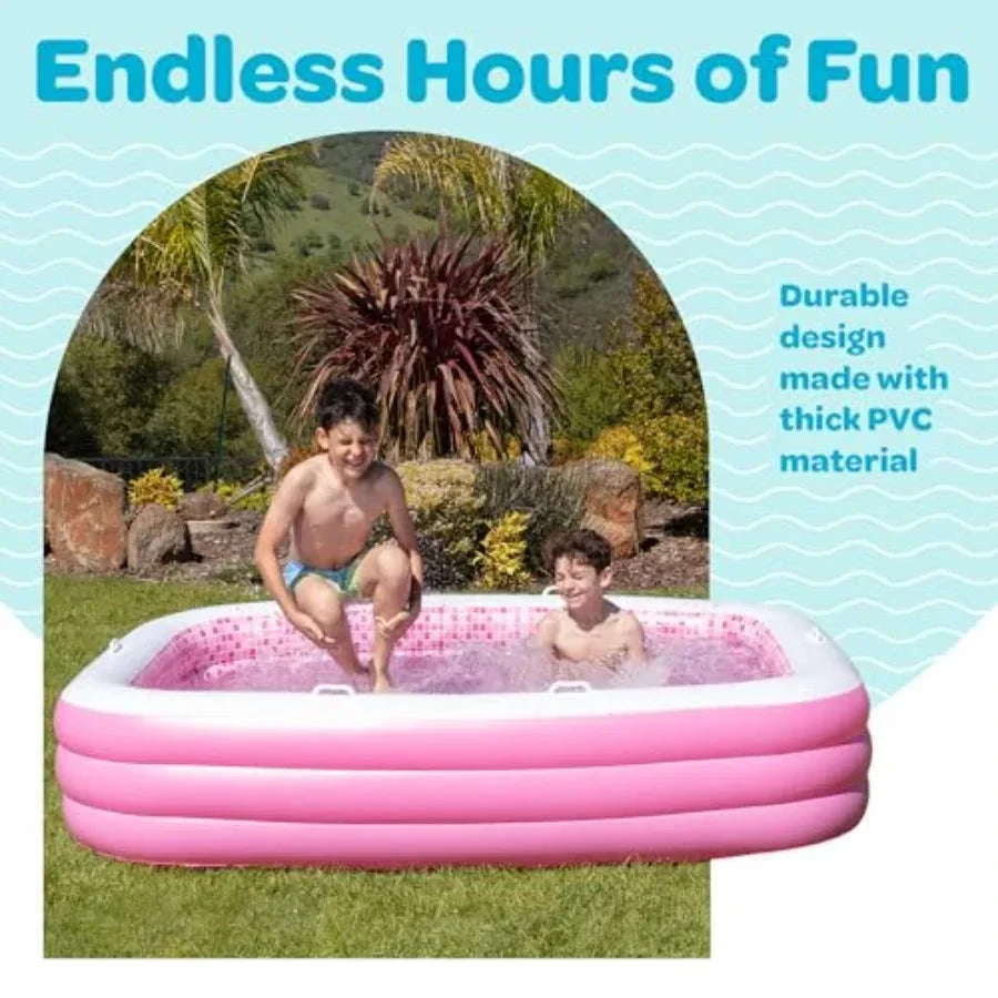 Inflatable Swimming Pool with Soft Padded Floor and Handles - Image 3