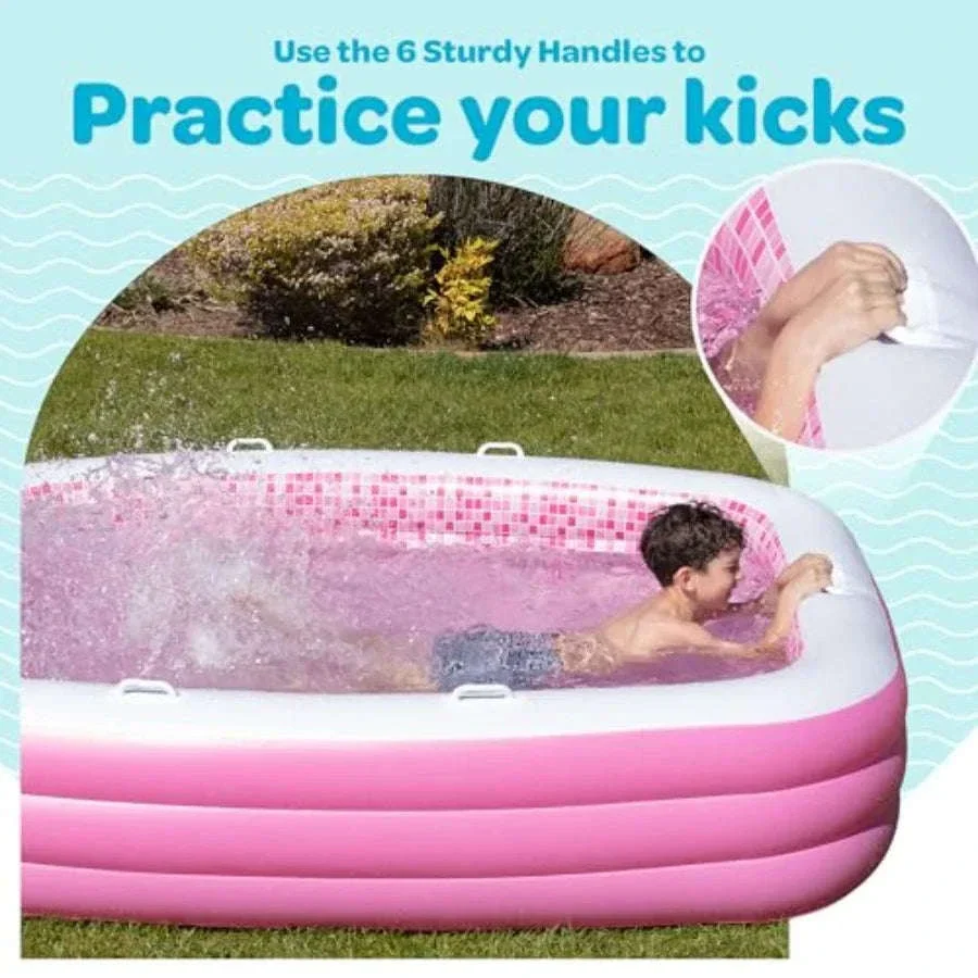 Inflatable Swimming Pool with Soft Padded Floor and Handles - Image 6