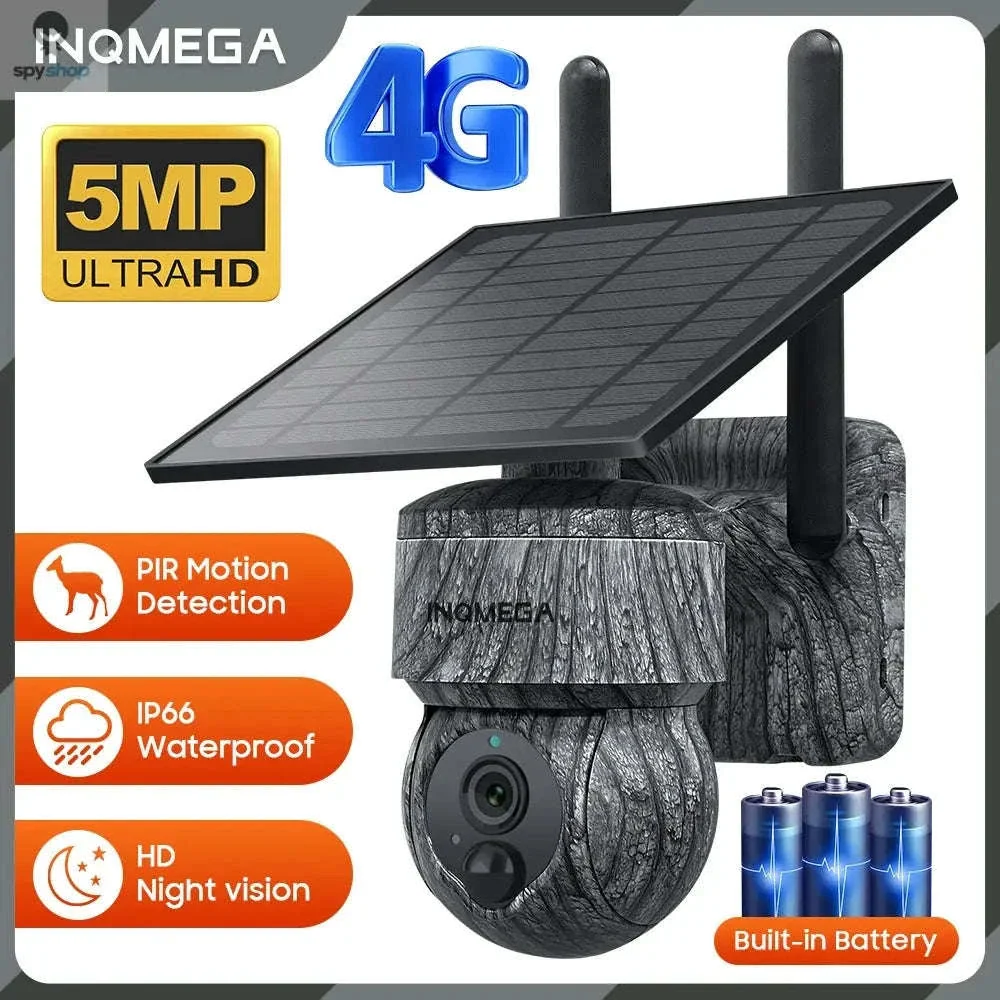INQMEGA Solar PTZ Security Camera 5MP Wireless Night Vision