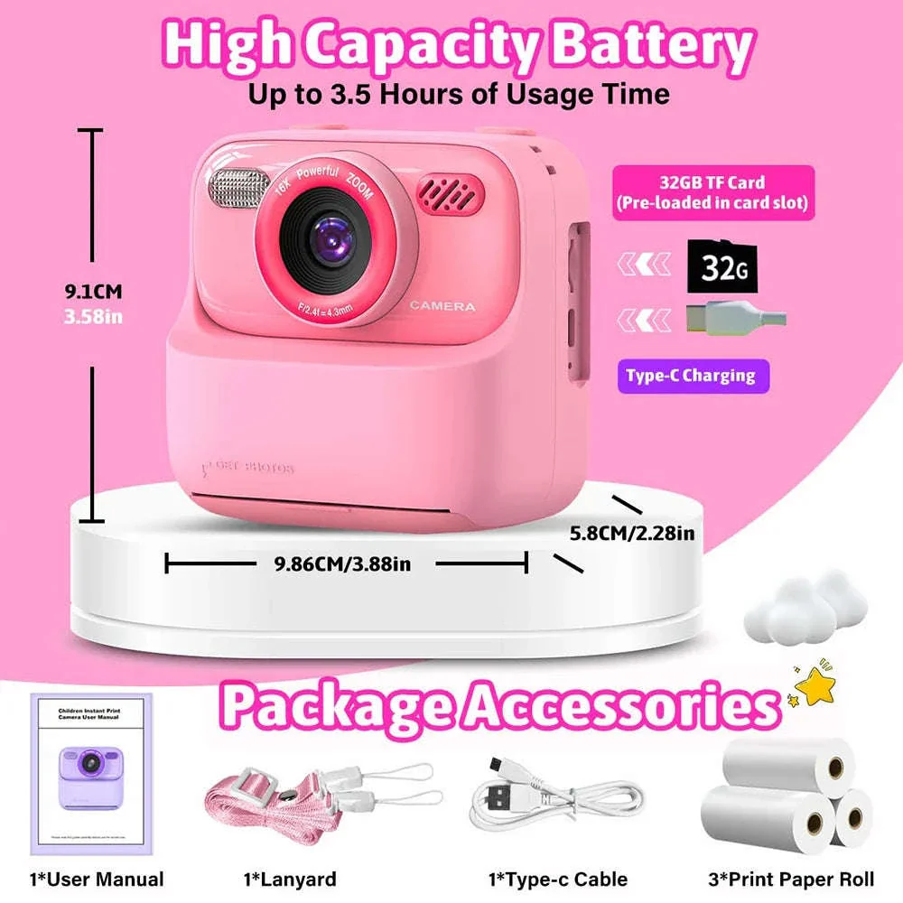 Kids Instant Print Camera with 1080P HD Dual Lenses - Image 6