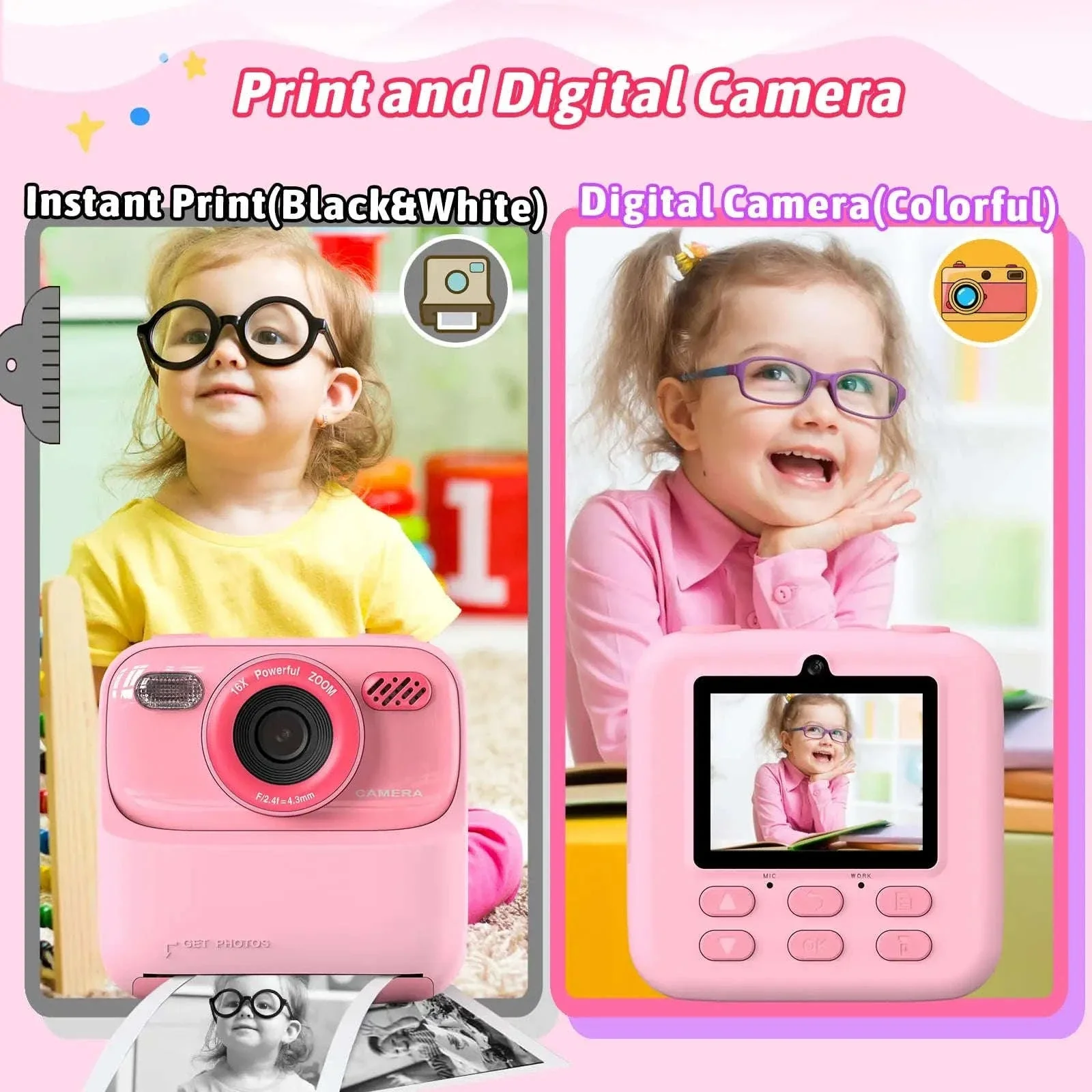 Kids Instant Print Camera with 1080P HD Dual Lenses - Image 7