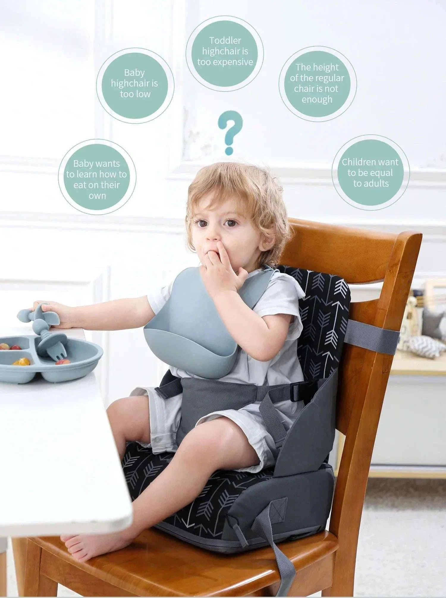 Portable Foldable Children's Booster Seat for Dining and Travel - Image 8