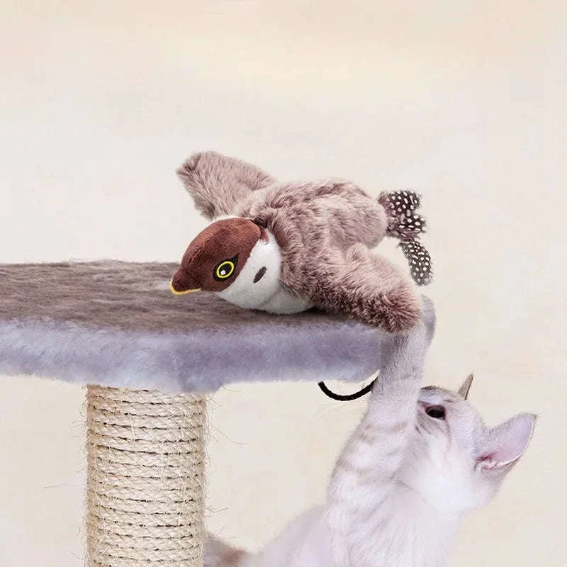 Simulated Bird Cat Toy with Touch-Activated Motion and Sound - Image 3