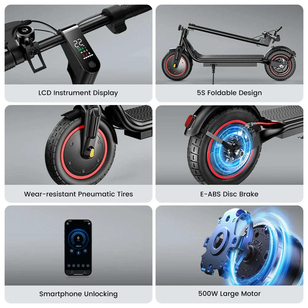 iScooter W6 Electric Scooter for Adults, 500W, 10-Inch Tires - Image 15