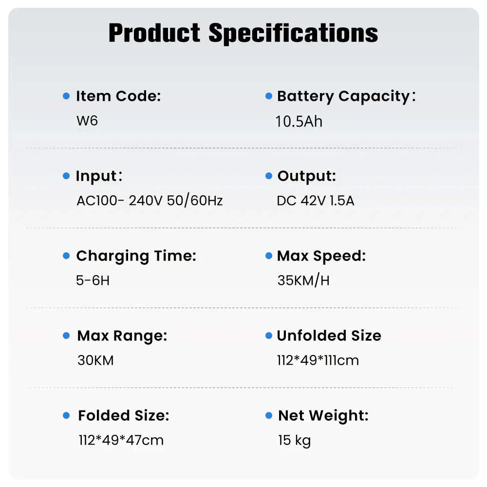 iScooter W6 Electric Scooter for Adults, 500W, 10-Inch Tires - Image 17