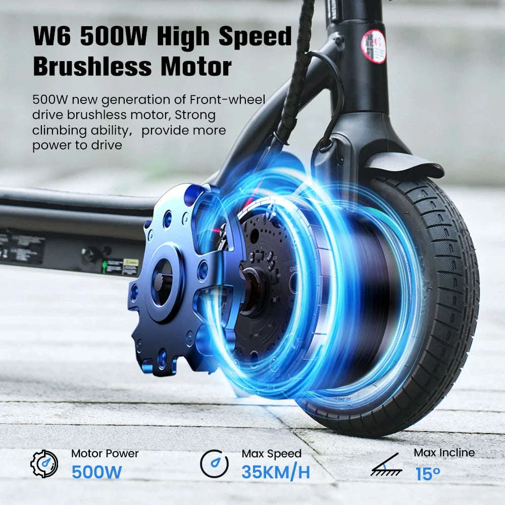 iScooter W6 Electric Scooter for Adults, 500W, 10-Inch Tires - Image 3