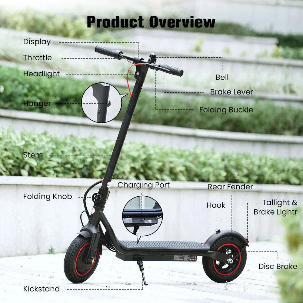 iScooter W6 Electric Scooter for Adults, 500W, 10-Inch Tires - Image 6