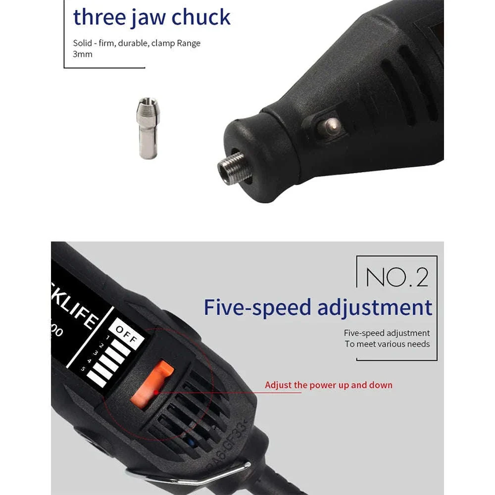 Electric Mini Drill Rotary Tool Kit for Precision Projects - Image 4