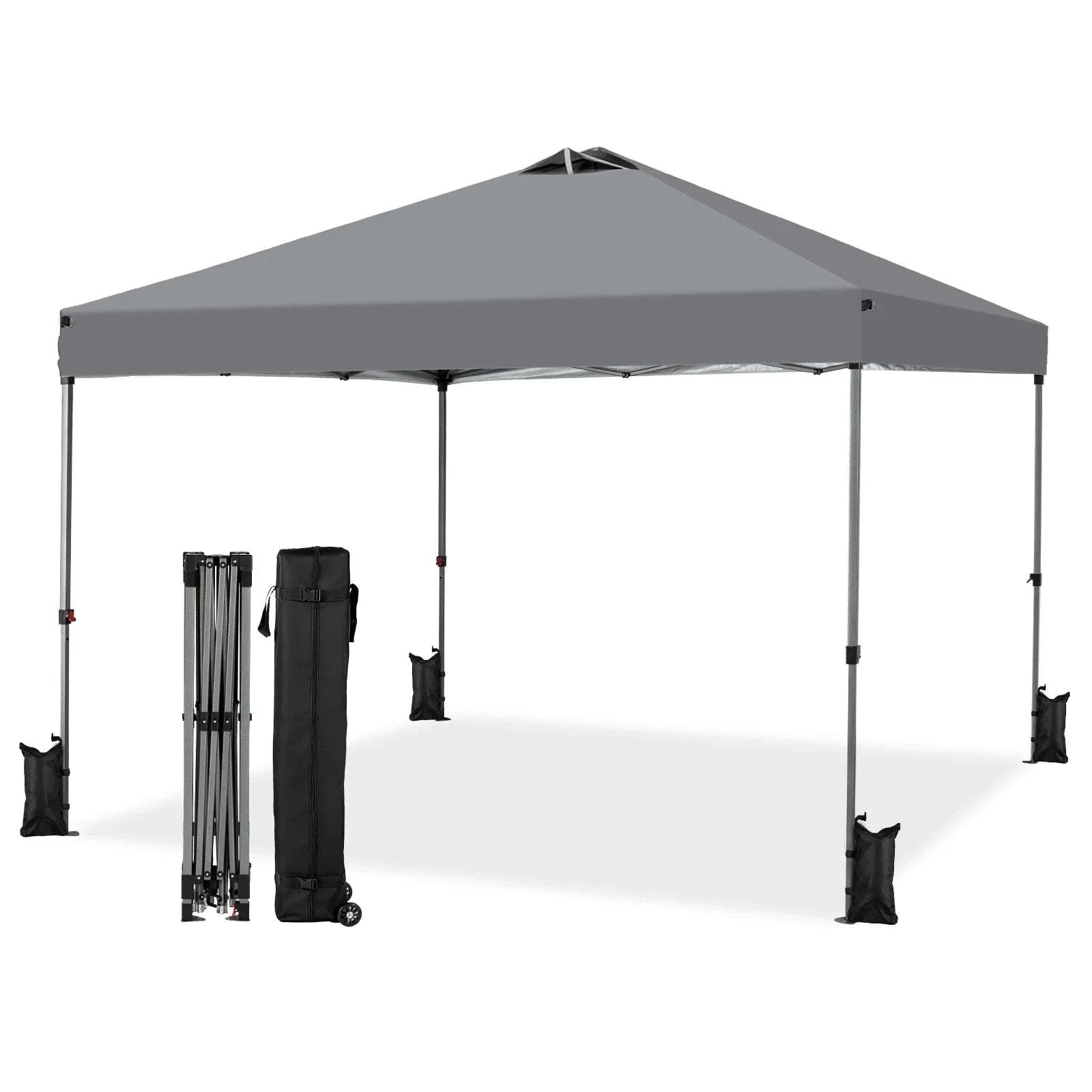 10x10ft Pop Up Canopy Tent with One-Push Setup & Carry Bag