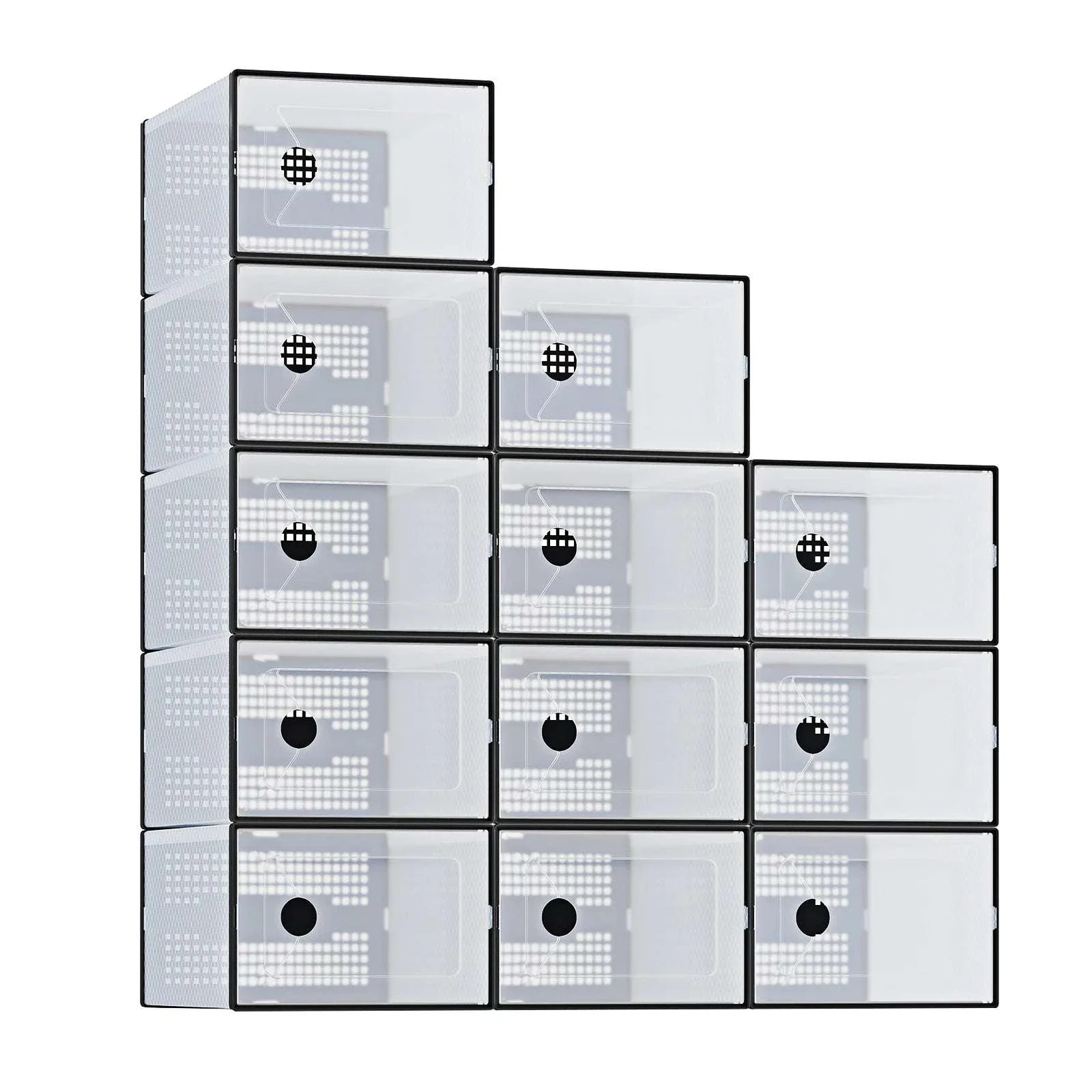 Stackable Clear Shoe Organizer Boxes with Lids (12/15 Pack) - Image 19