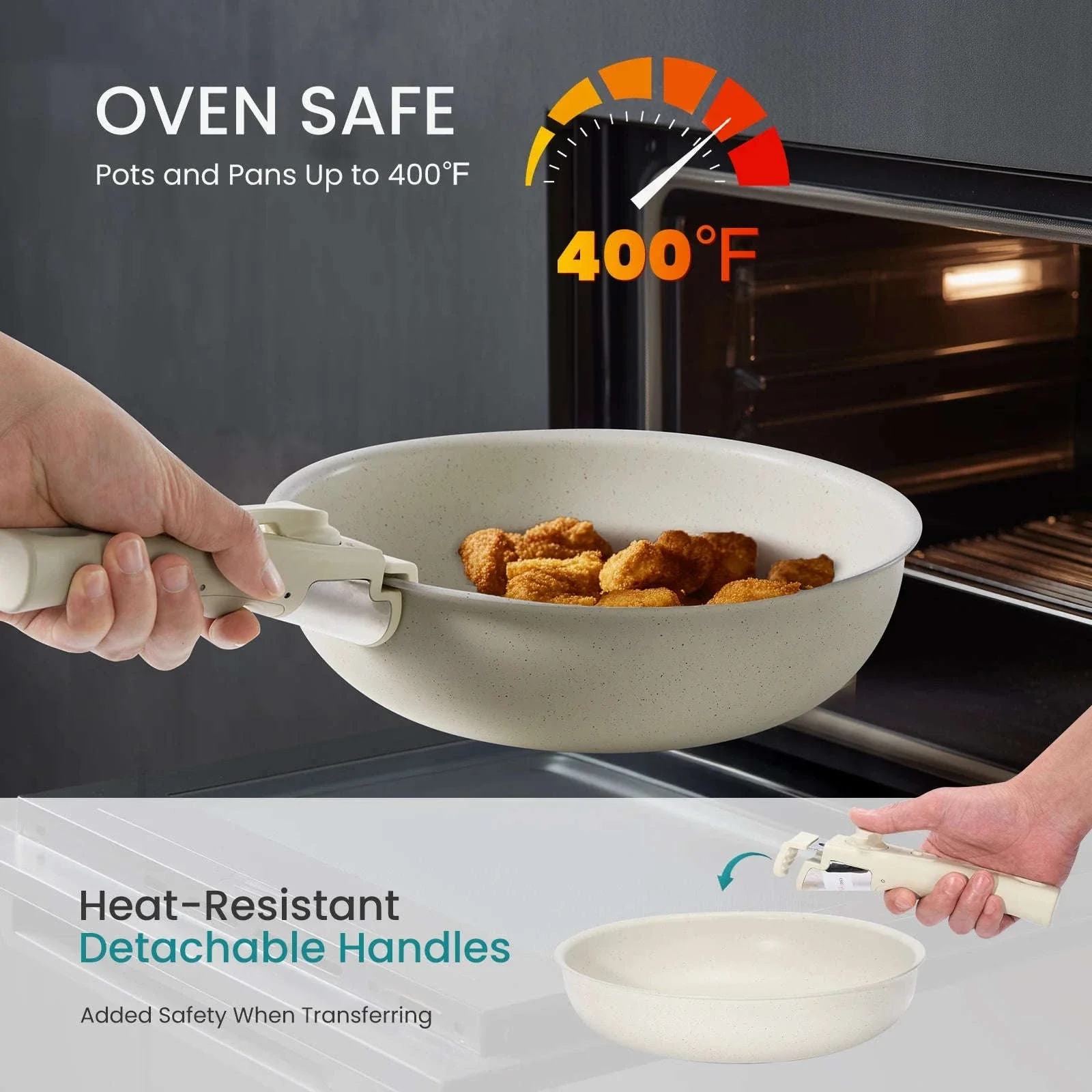 12-Piece Nonstick Cookware Set with Detachable Handles - Image 5