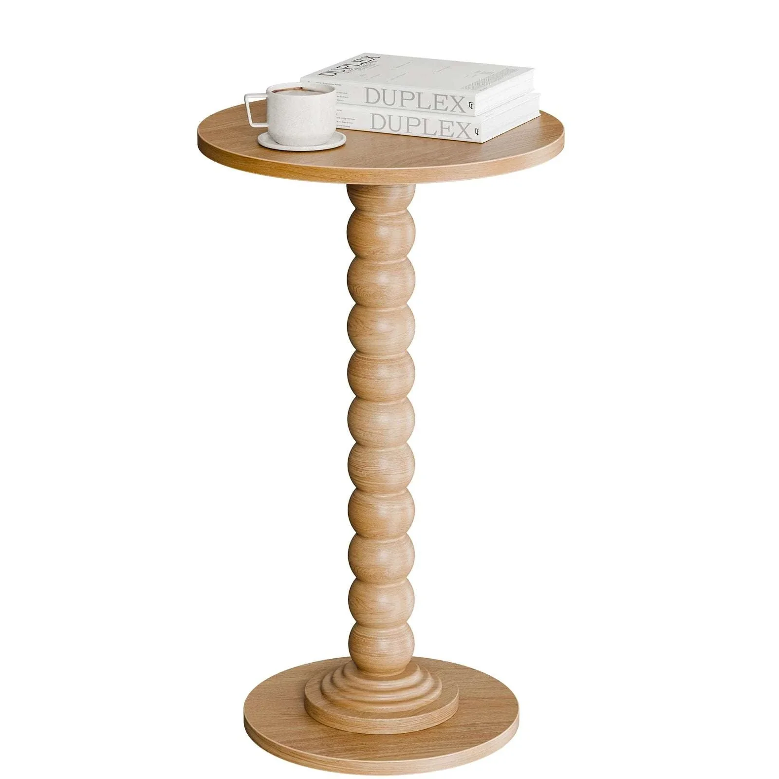 12" Round Side Table with Storage Shelf for Small Spaces - Image 9