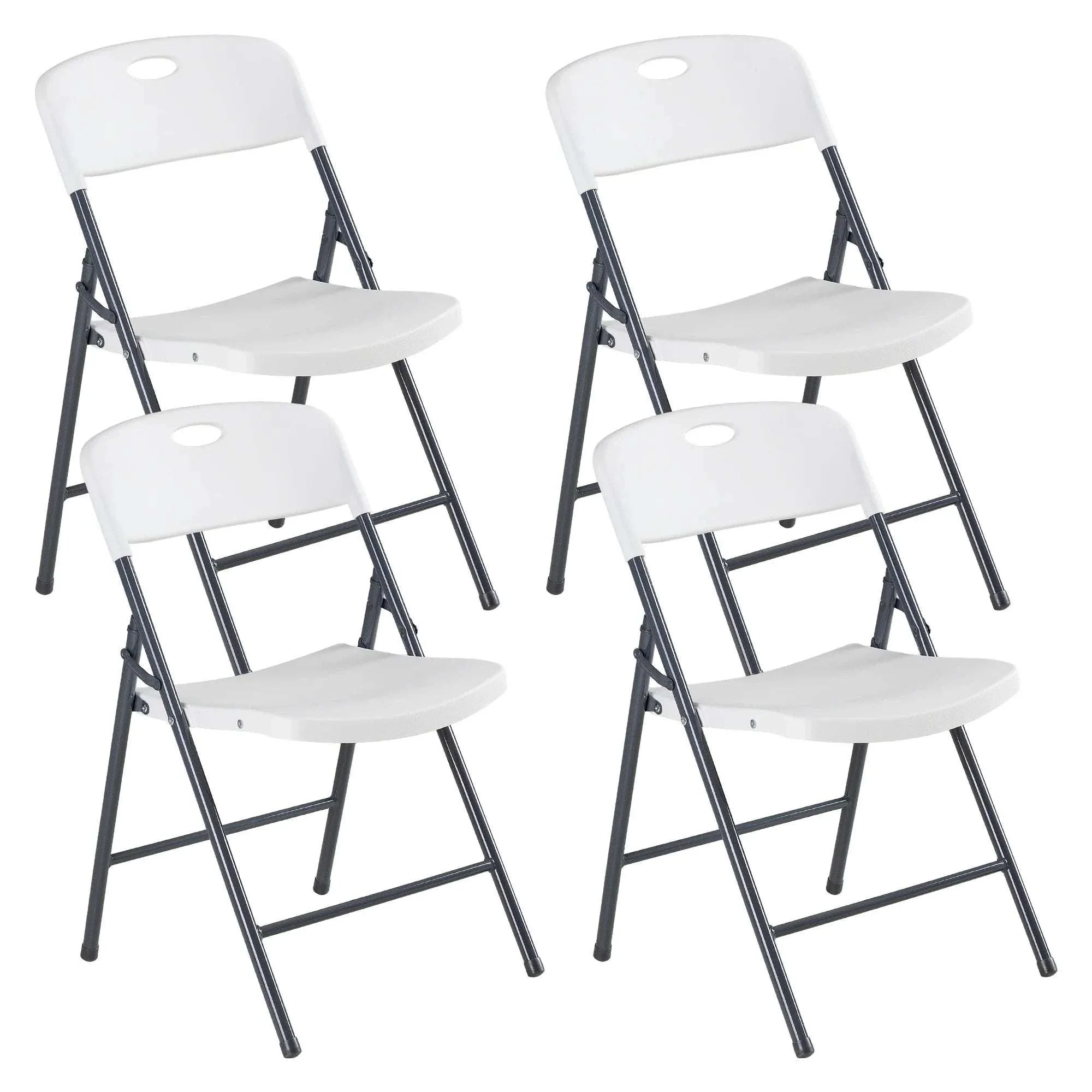Stackable Folding Chairs Set with Padded Seat & Metal Frame - Image 6