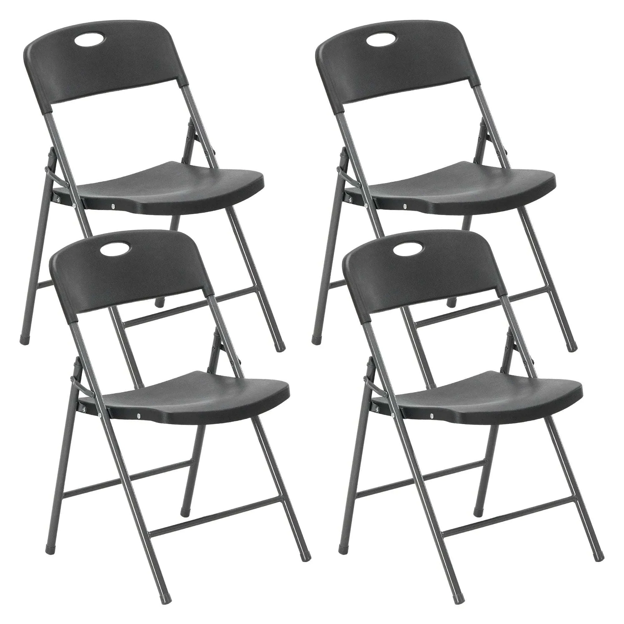 Stackable Folding Chairs Set with Padded Seat & Metal Frame - Image 7