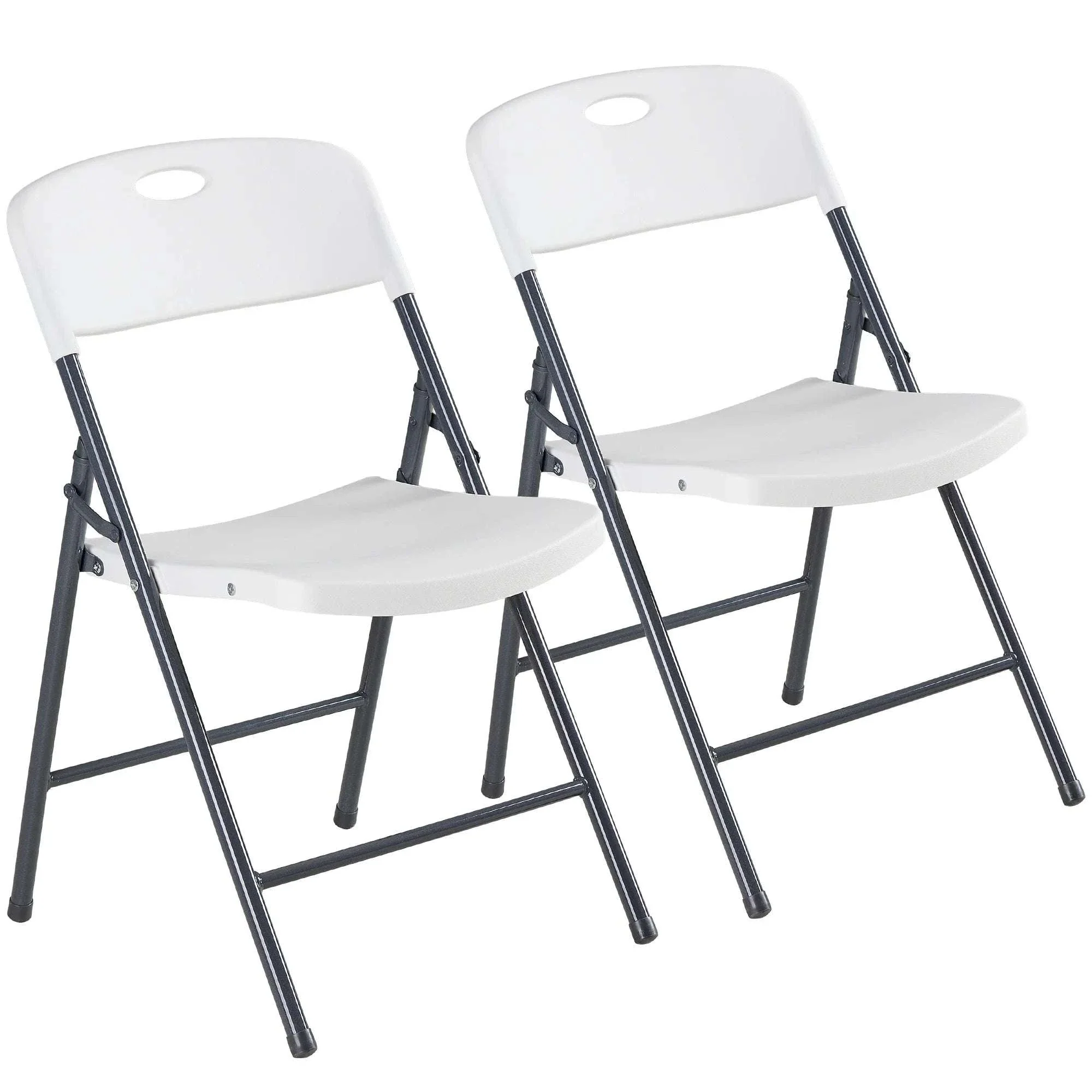 Stackable Folding Chairs Set with Padded Seat & Metal Frame - Image 8