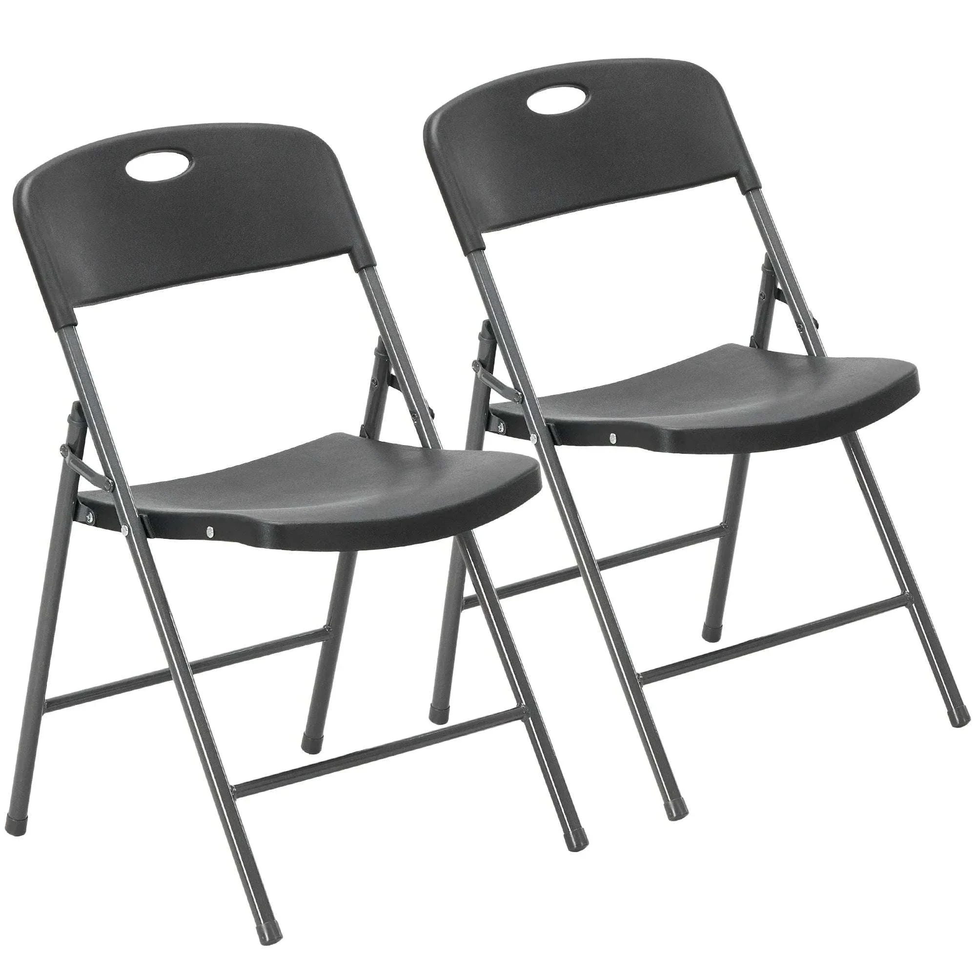 Stackable Folding Chairs Set with Padded Seat & Metal Frame - Image 9