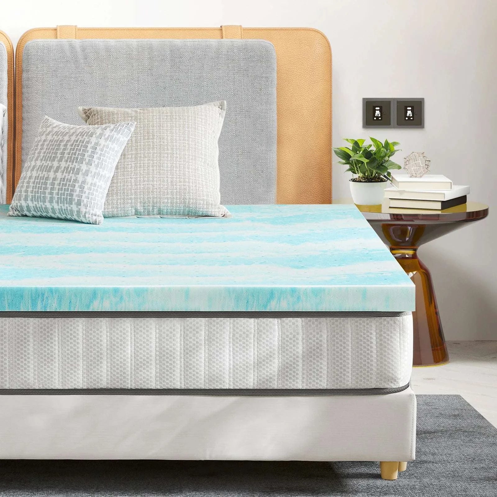 Gel Memory Foam Mattress Topper Cooling Soft Breathable Sleep Layer - Image 8
