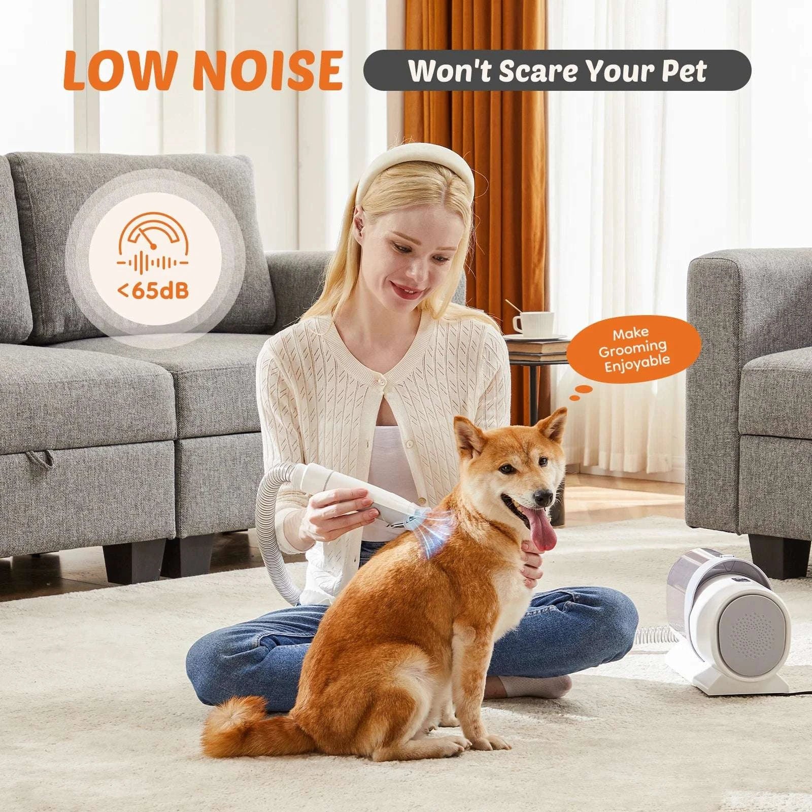 2.5L Pet Grooming Vacuum Kit with 5 Tools & Low Noise Clippers - Image 3