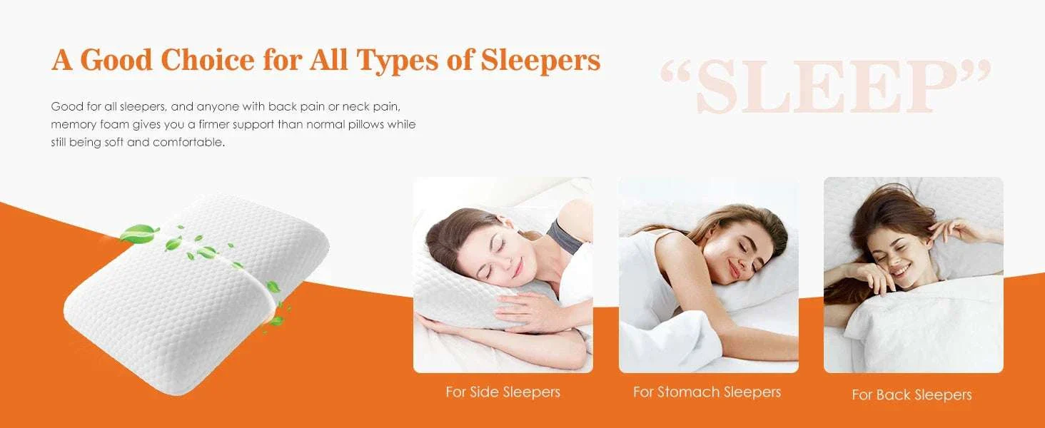 Memory Foam Neck Pillows Set of 2 with Cooling Ventilated Design - Image 8