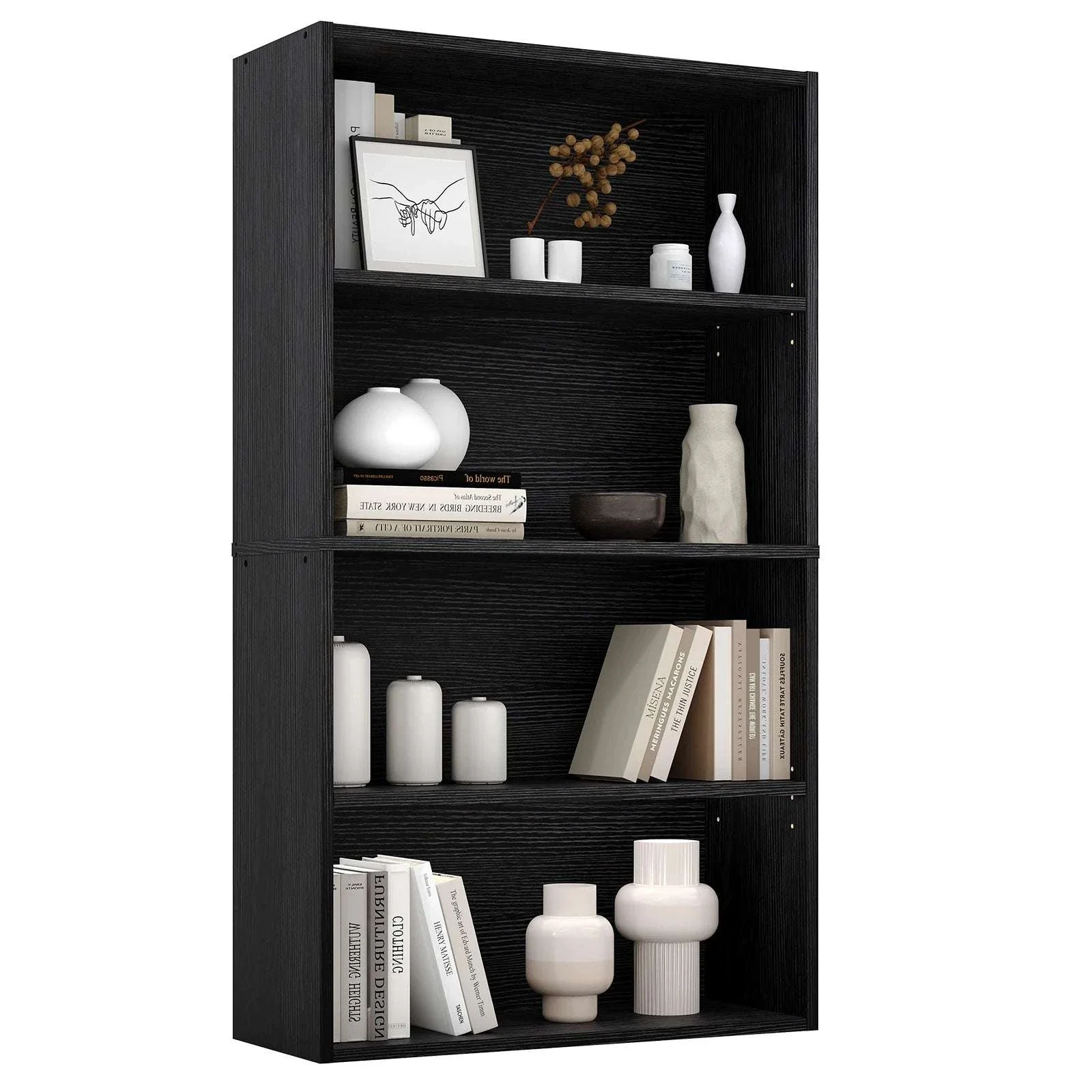 4 Tier Wooden Bookcase Open Shelf Storage for Home & Office - Image 10