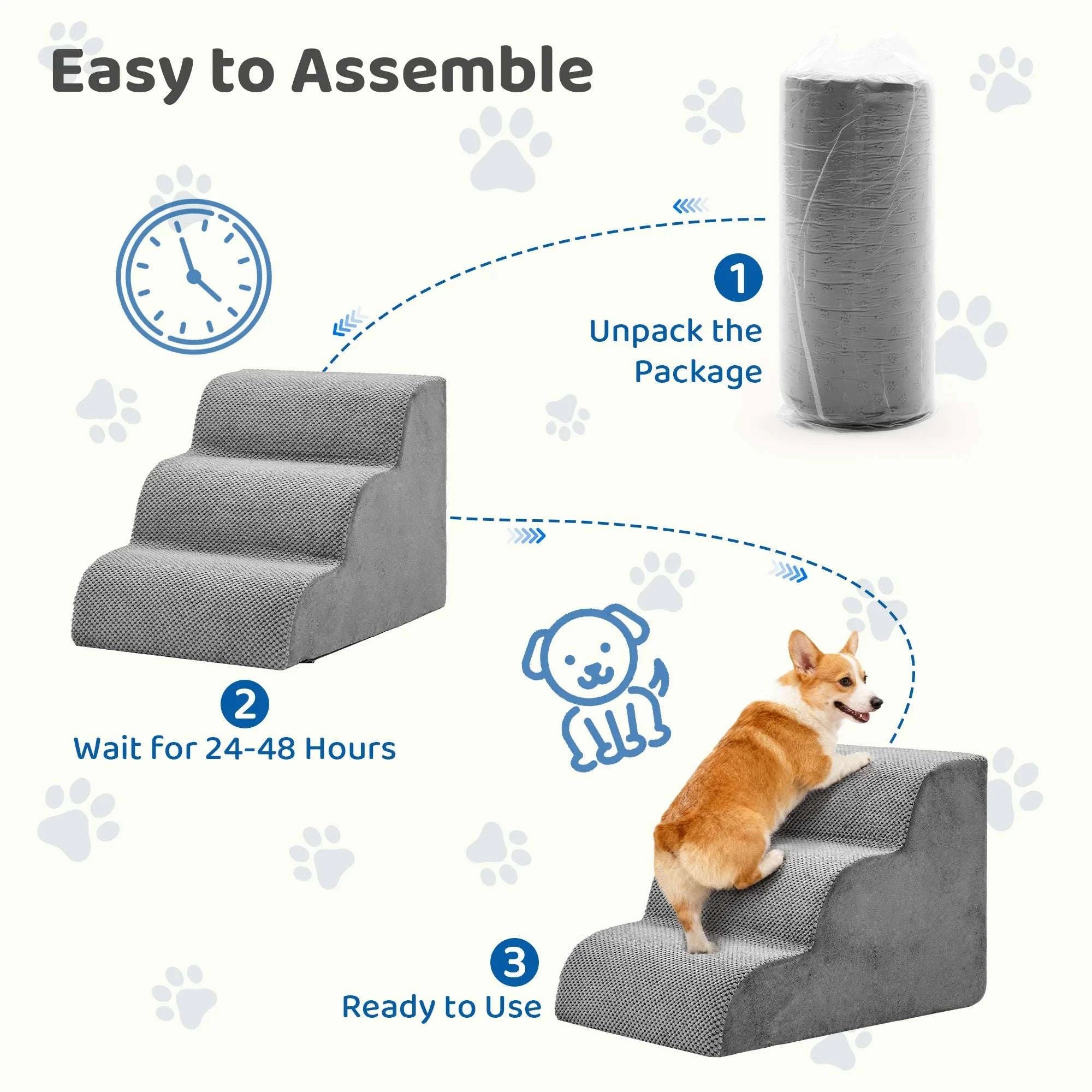 Curved Foam Dog Stairs Ramp Non-Slip Steps for Small Pets - Image 12