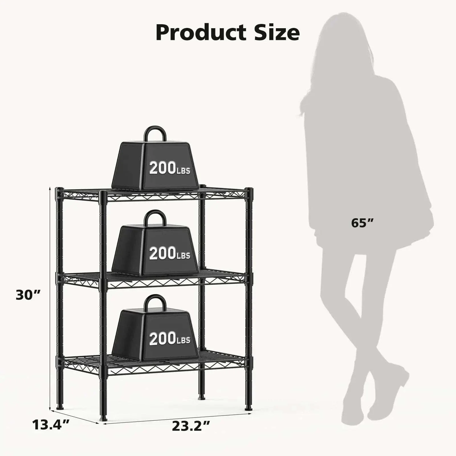 Adjustable Metal Wire Storage Shelves Heavy Duty 3-5 Tier Rack - Image 9