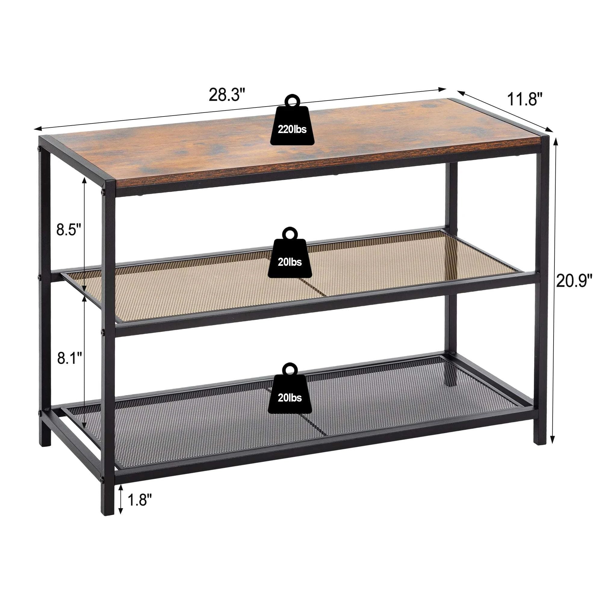 3-Tier Shoe Bench with Storage Shelves for Entryway Organization - Image 7