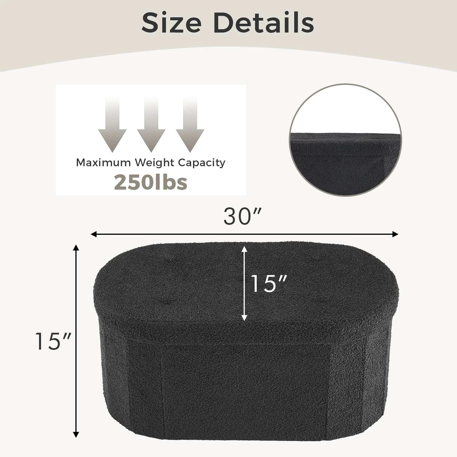 Storage Ottoman Bench 43 Inch with Hidden Storage and Cushion Seat - Image 18