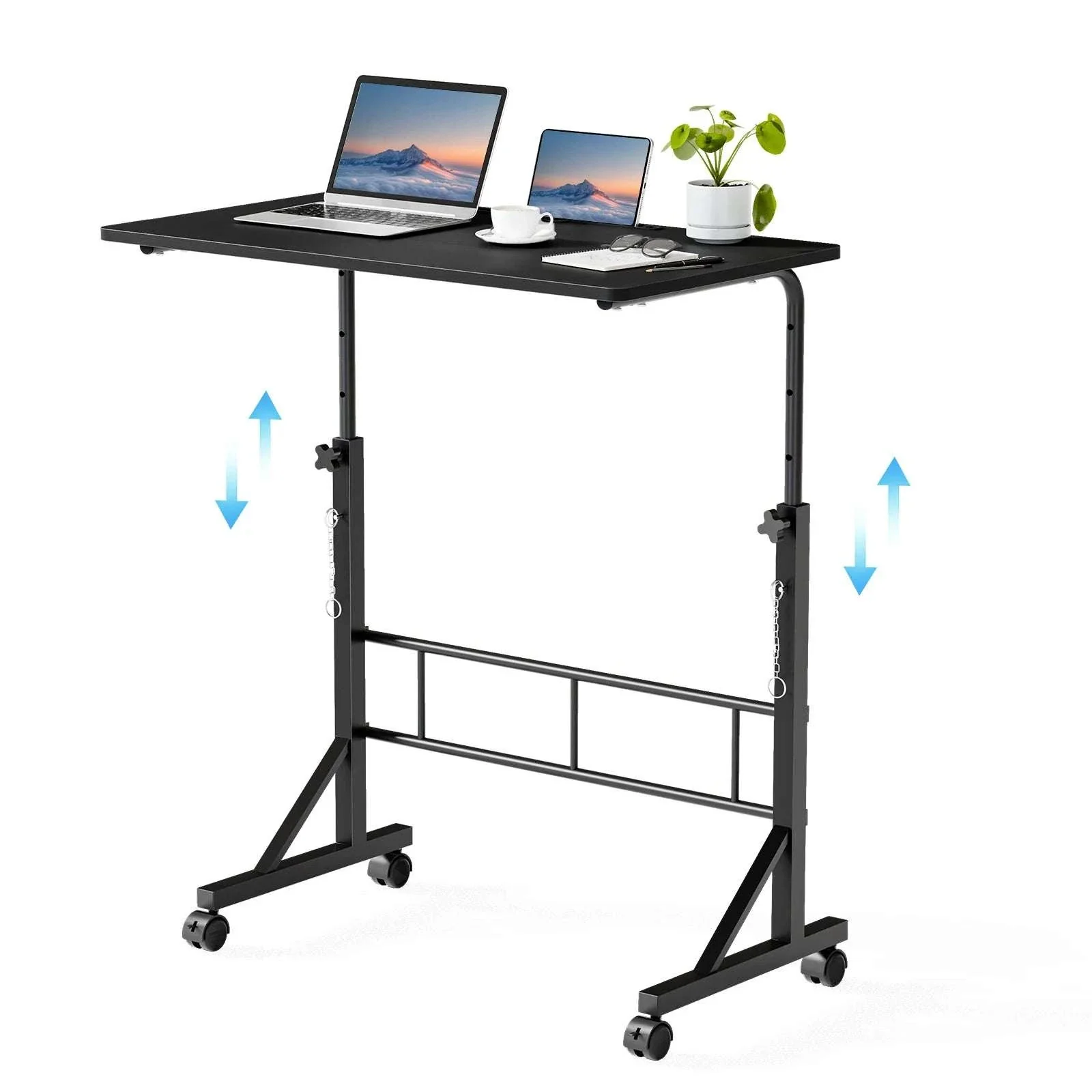 Adjustable Mobile Standing Desk with Locking Wheels for Home Office - Image 15