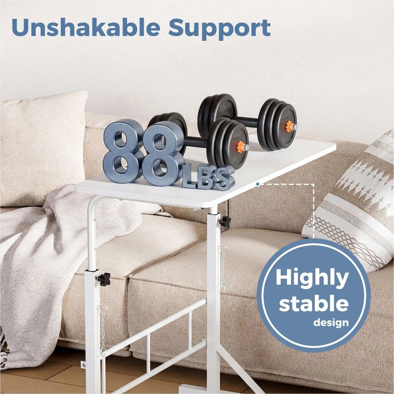 Adjustable Mobile Standing Desk with Locking Wheels for Home Office - Image 9