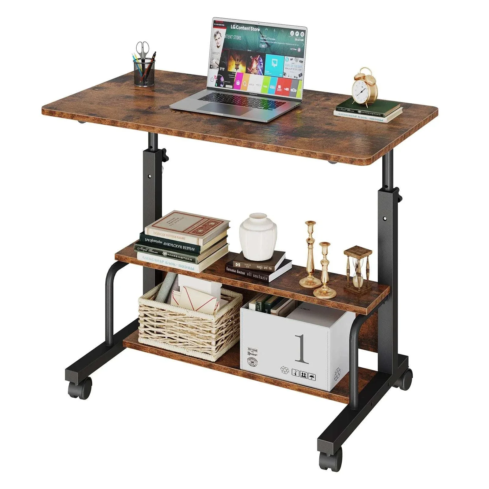 Adjustable Height Mobile Standing Desk with Wheels 31.5 Inch - Image 13