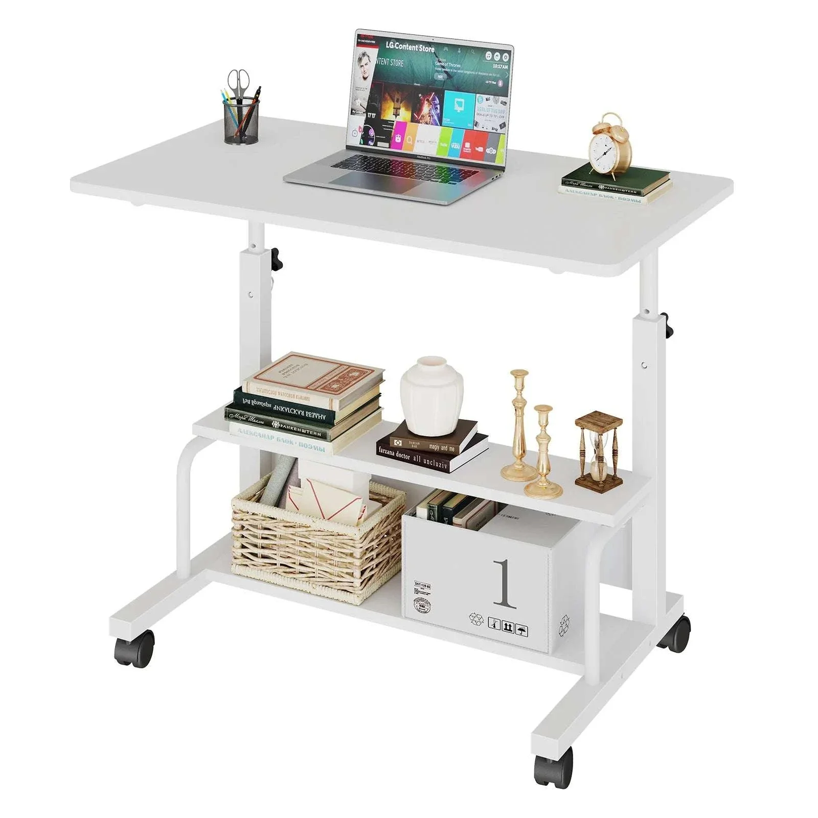Adjustable Height Mobile Standing Desk with Wheels 31.5 Inch - Image 14