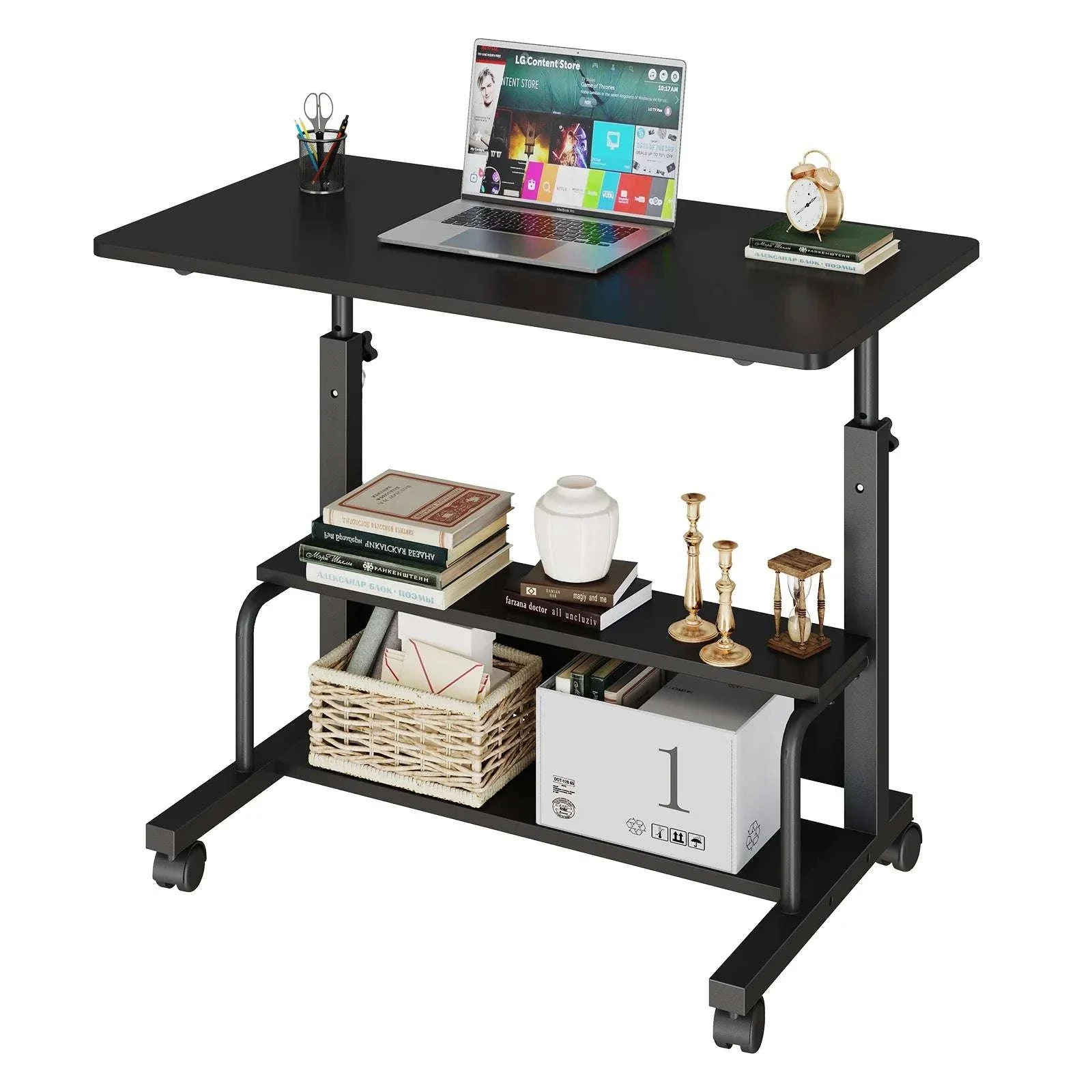 Adjustable Height Mobile Standing Desk with Wheels 31.5 Inch - Image 18
