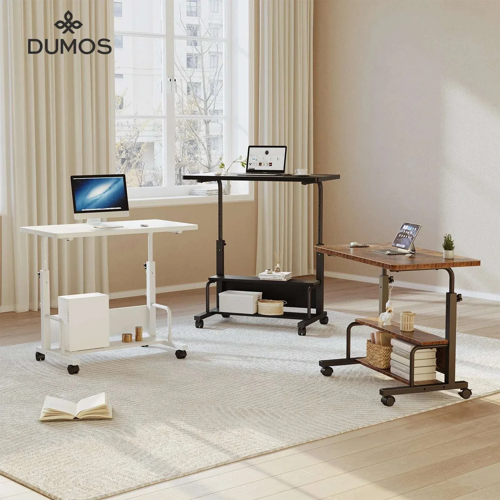 Adjustable Height Mobile Standing Desk with Wheels 31.5 Inch - Image 9