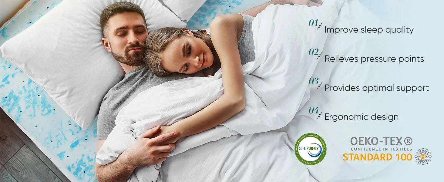 4 Inch Gel Memory Foam Mattress Topper Full Size Cooling Comfort - Image 8